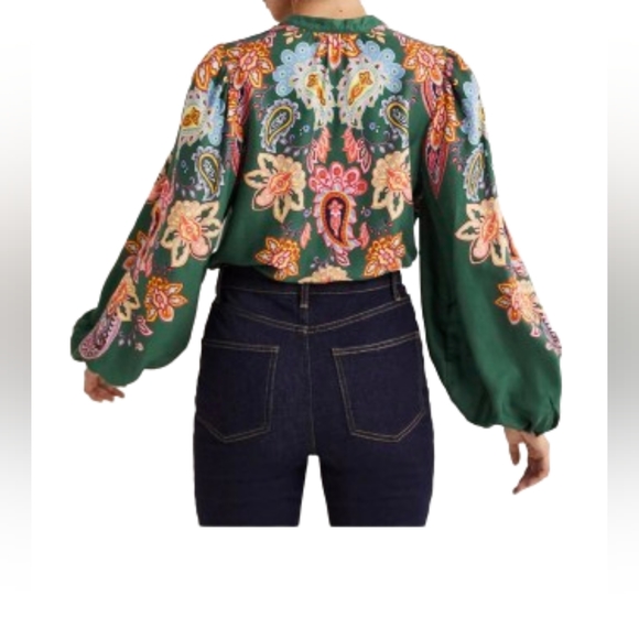 Boden Green Blouson floral blouse - Picture 2 of 10